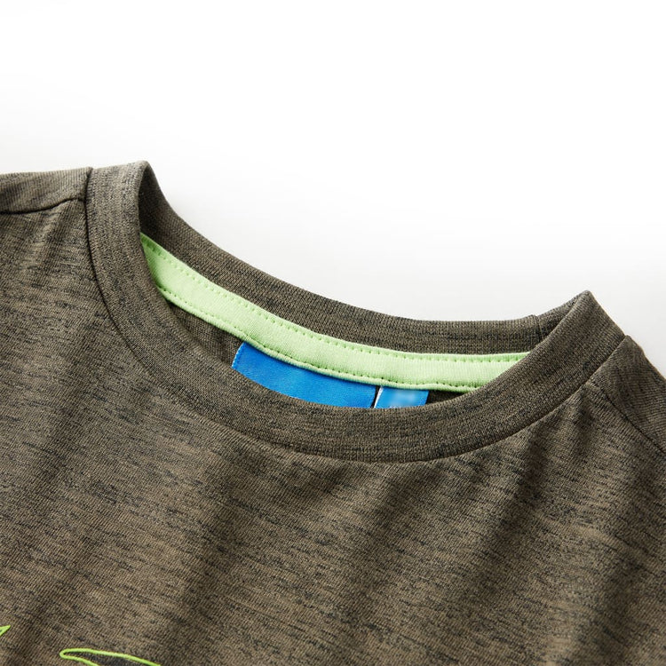 Vidaxl kindershirt met lange mouwen 116 gemêleerd kakikleurig