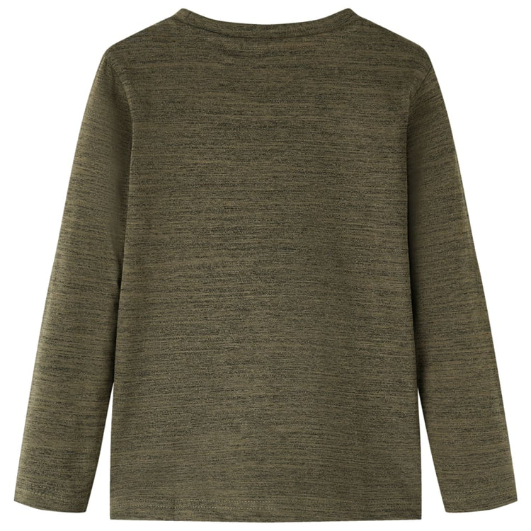 VidaXL Kindershirt met lange mouwen 140 gemêleerd kakikleurig