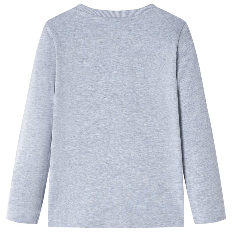 VidaXL Kindershirt met lange mouwen 92 gemêleerd grijs