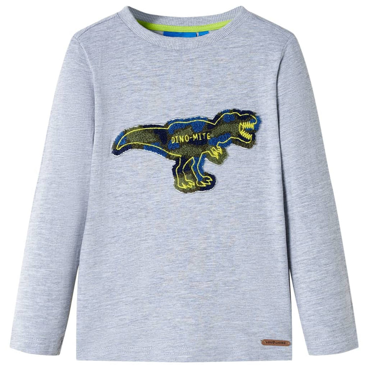 Vidaxl kindershirt met lange mouwen 104 gemêleerd grijs
