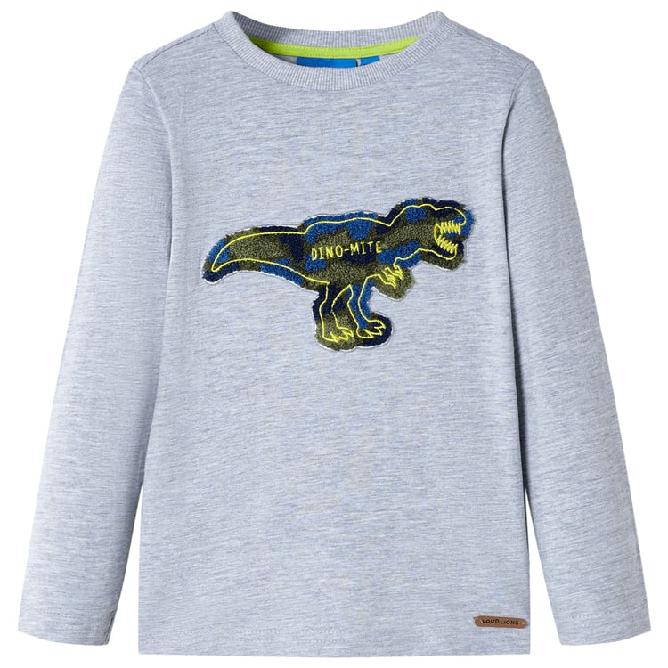 Vidaxl kindershirt met lange mouwen 128 gemêleerd grijs