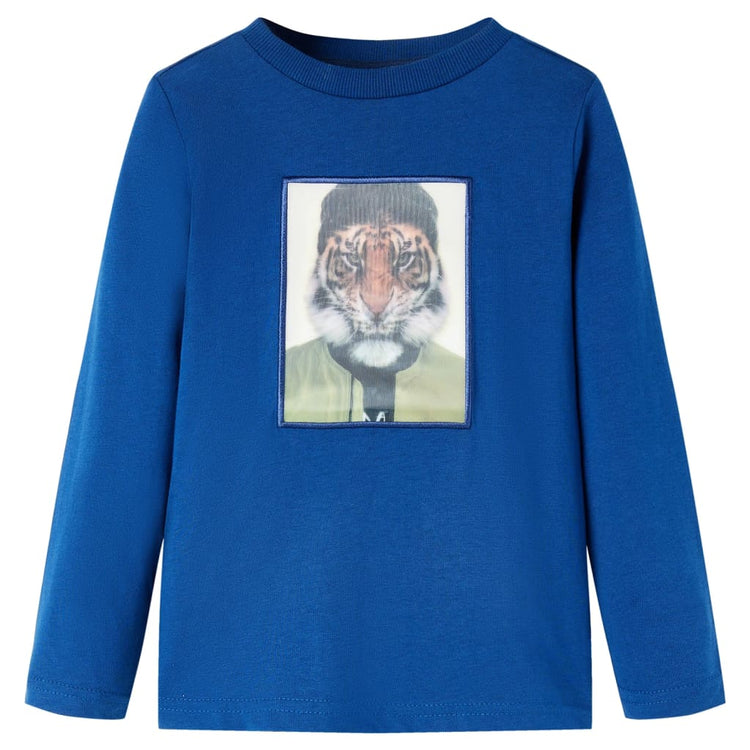 VidaXL Kindershirt met lange mouwen 116 donkerblauw