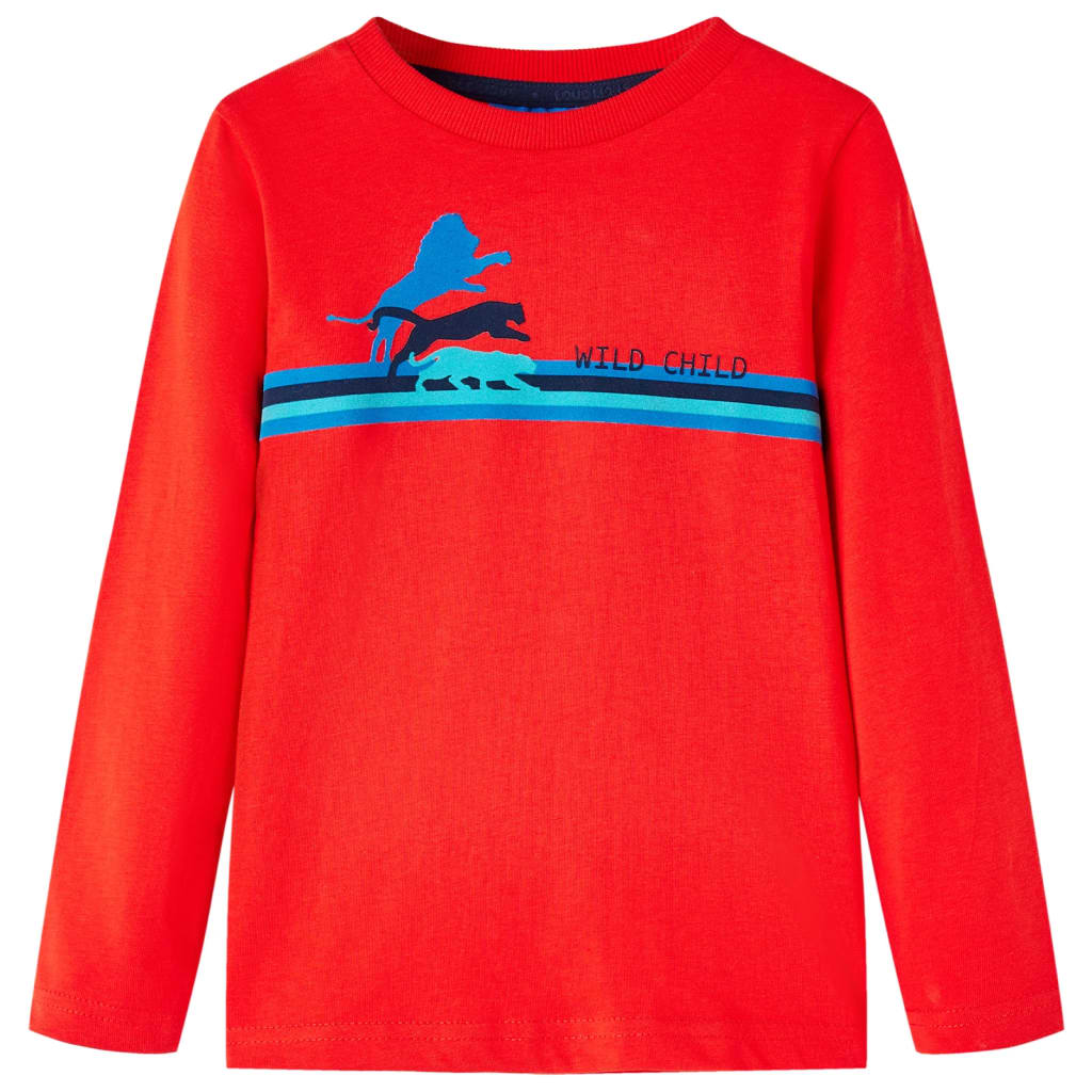 VidaXL Kindershirt met lange mouwen 104 rood