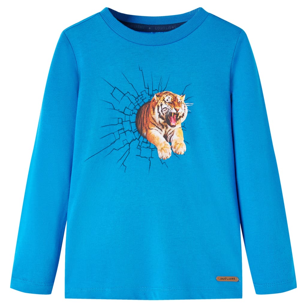 Vidaxl kindershirt met lange mouwen 92 kobaltblauw