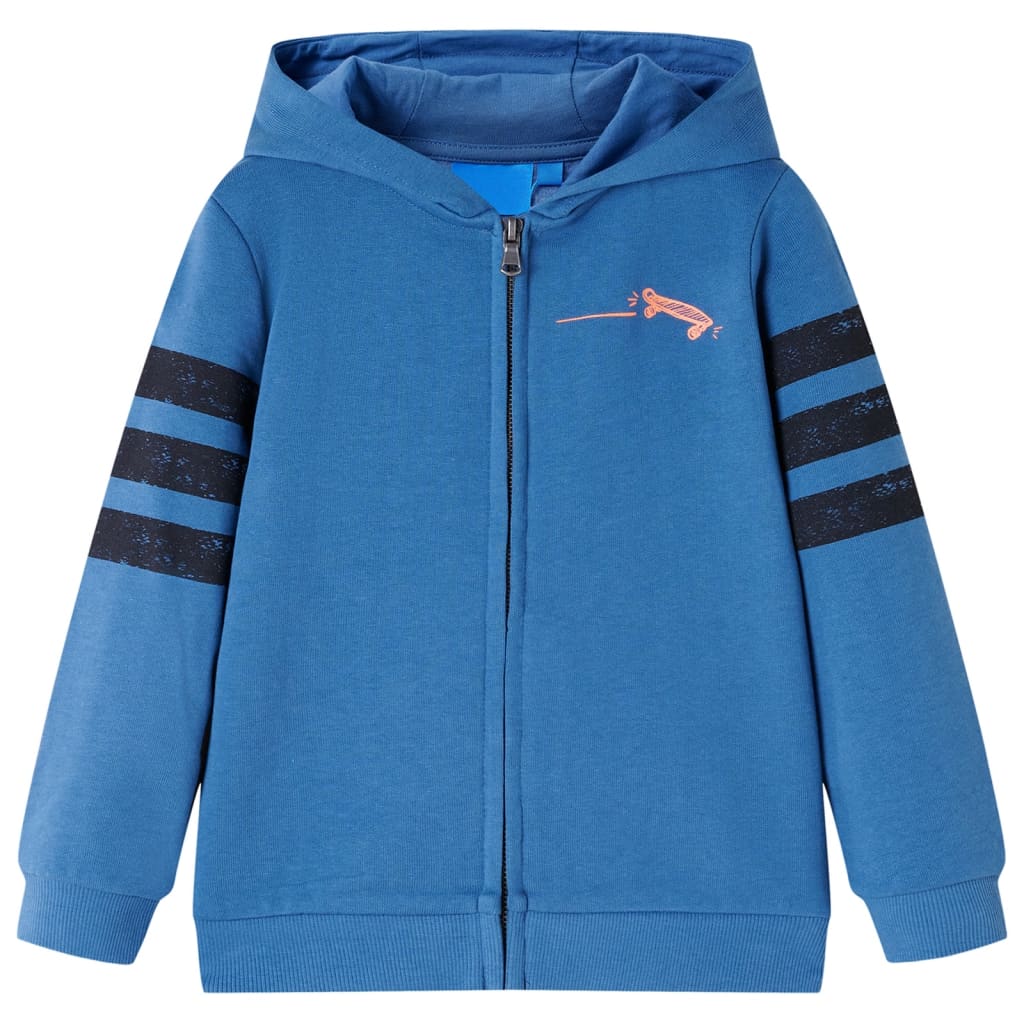 Vidaxl kindervest met capuchon 104 blauw