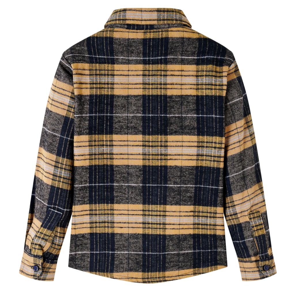 Vidaxl kindershirt geruit 92 geel en zwart