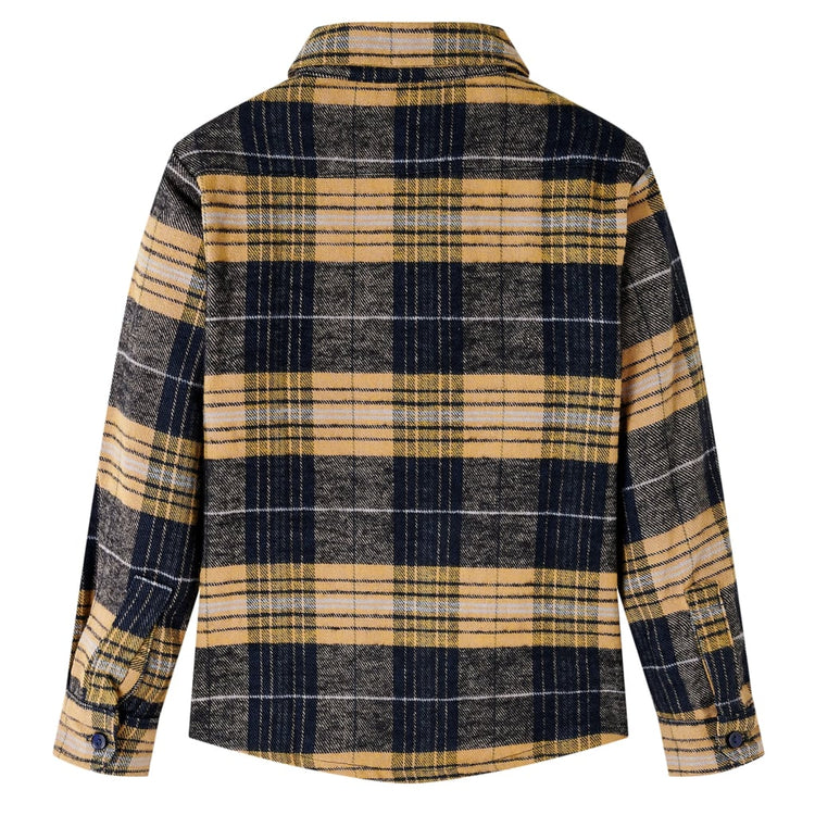 Vidaxl kindershirt geruit 92 geel en zwart