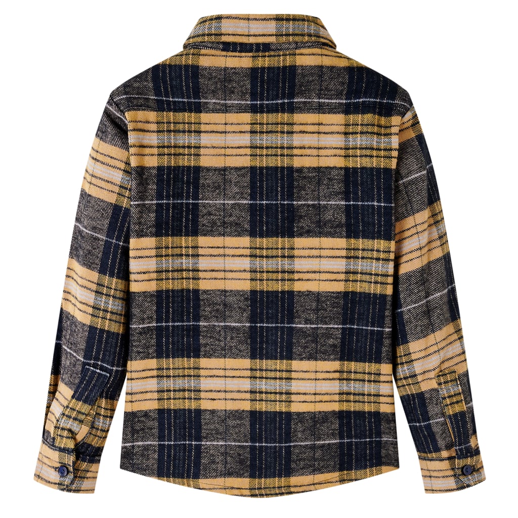 Vidaxl kindershirt geruit 128 geel en zwart