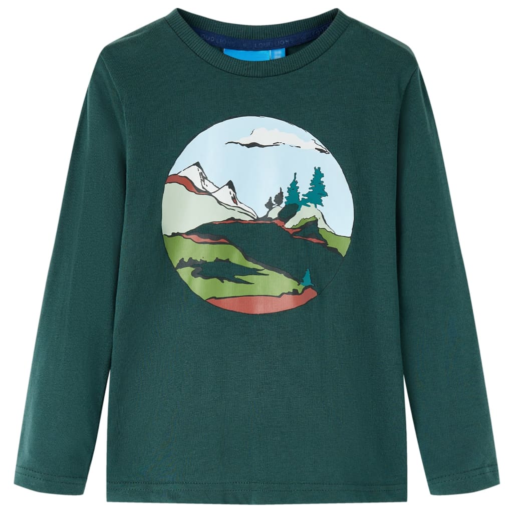 VidaXL Kindershirt met lange mouwen 104 donkergroen