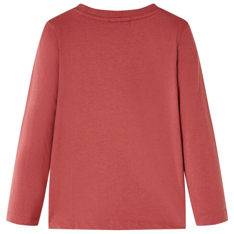 VidaXL Kindershirt met lange mouwen 92 roodbruin