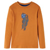 VidaXL Kindershirt met lange mouwen 116 donkerokerkleurig