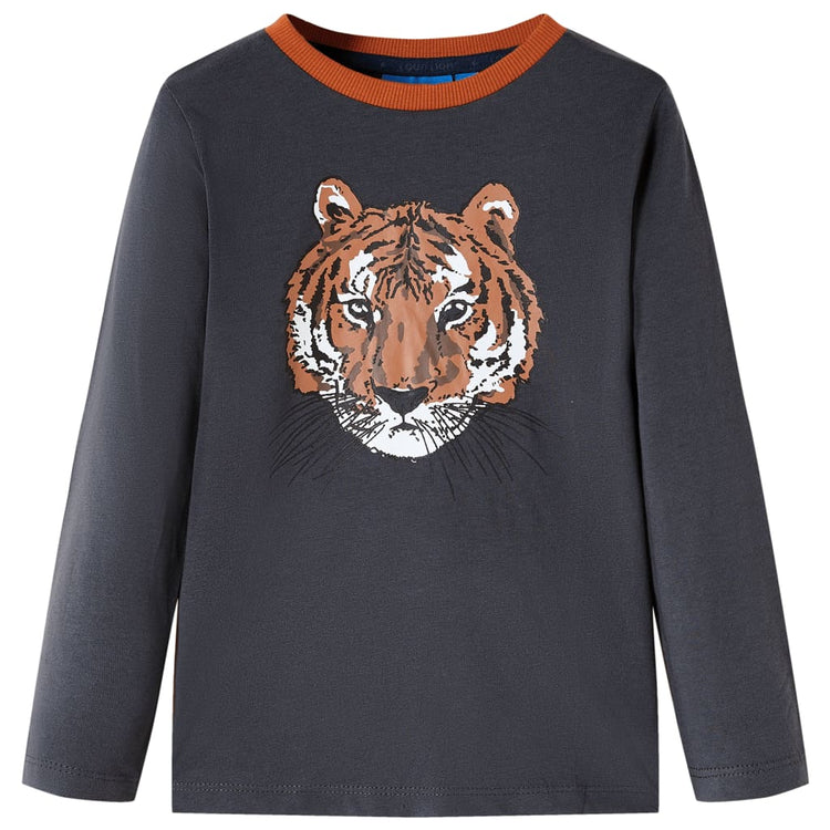 Vidaxl kindershirt met lange mouwen 104 antracietkleurig