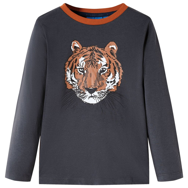 Vidaxl kindershirt met lange mouwen 104 antracietkleurig