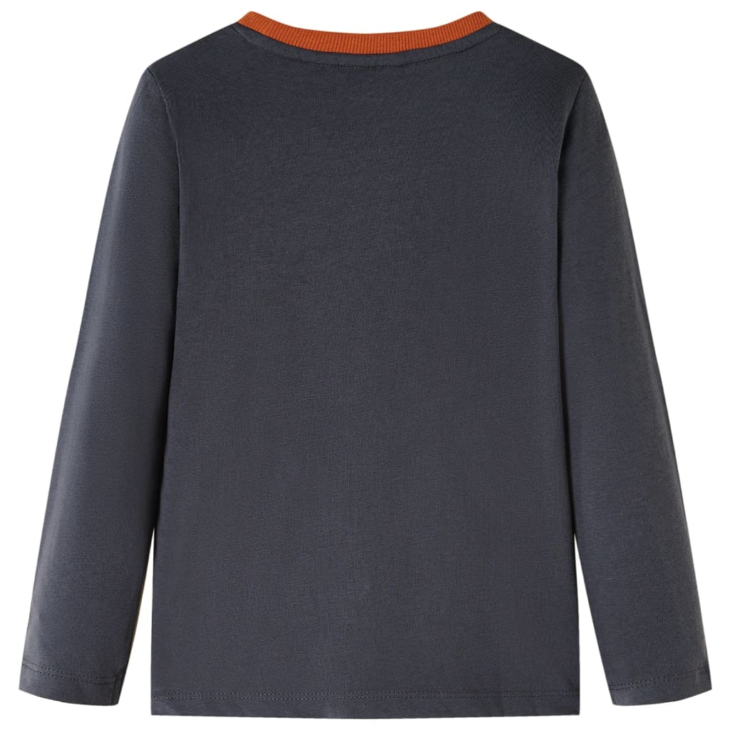 Vidaxl kindershirt met lange mouwen 128 antracietkleurig