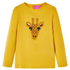 VidaXL Kindershirt met lange mouwen 92 donker okerkleurig