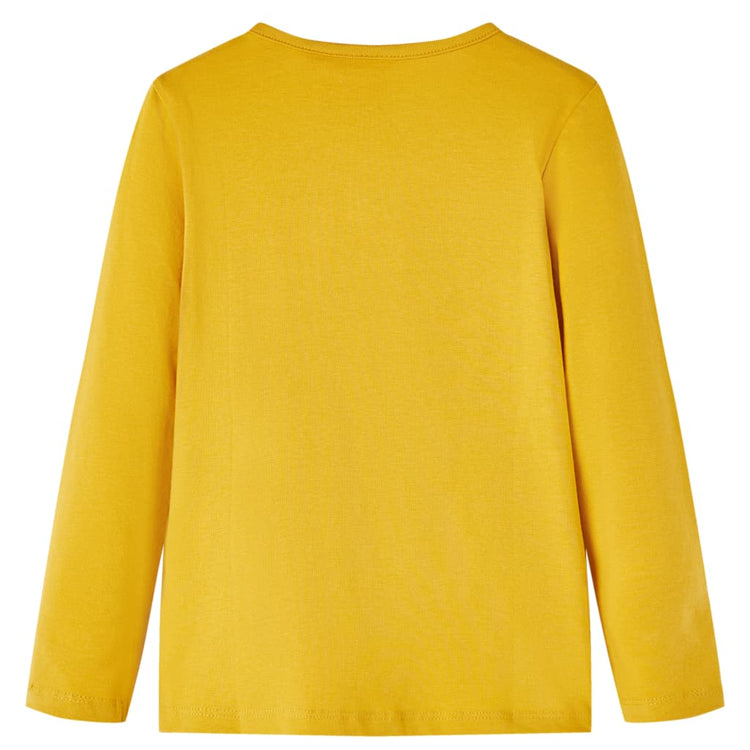 VidaXL Kindershirt met lange mouwen 92 donker okerkleurig