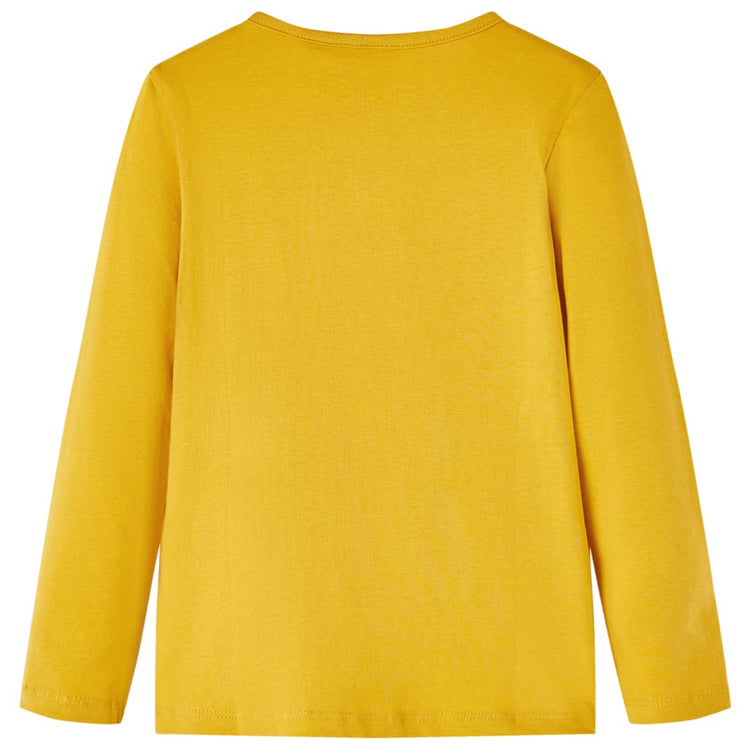 Vidaxl kindershirt met lange mouwen 116 donker okerkleurig