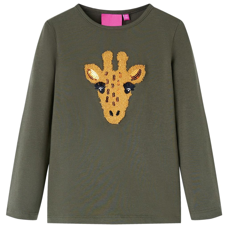 Vidaxl kindershirt met lange mouwen 140 kakikleurig