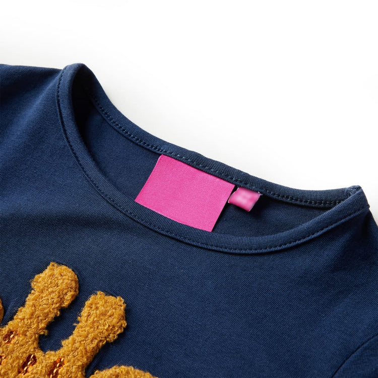 Vidaxl kindershirt met lange mouwen 128 marineblauw