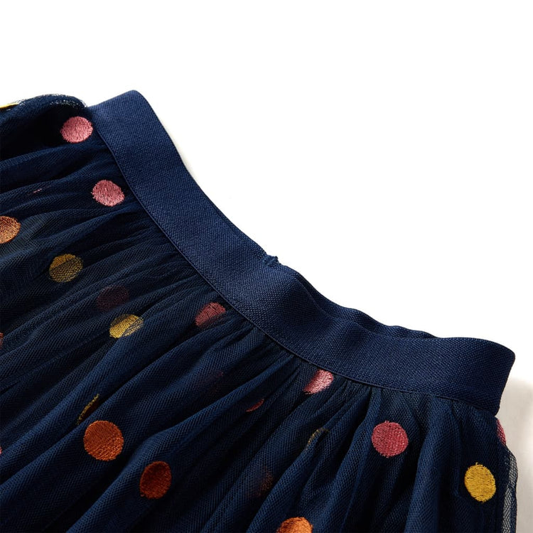 VidaXL Kinderrokje met tule en stippen 116 marineblauw