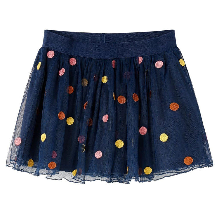 VidaXL Kinderrokje met tule en stippen 140 marineblauw