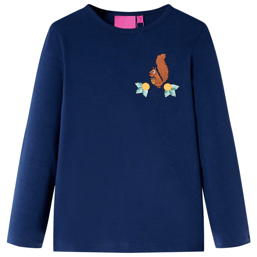 Vidaxl kindershirt met lange mouwen 128 marineblauw