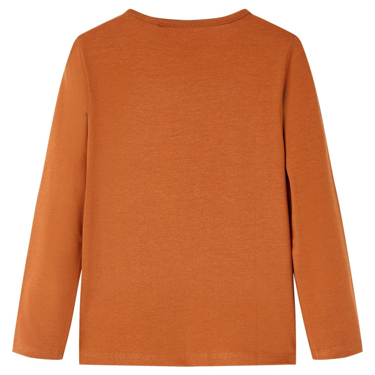 Vidaxl kindershirt met lange mouwen 92 cognackleurig