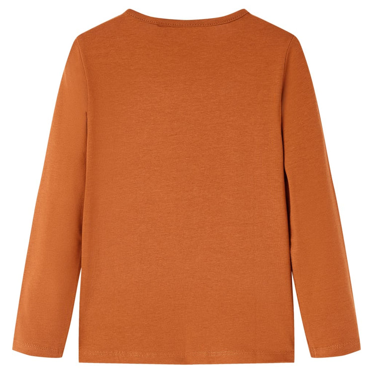 Vidaxl kindershirt met lange mouwen 128 cognackleurig