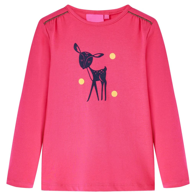 Vidaxl kindershirt met lange mouwen 128 felroze