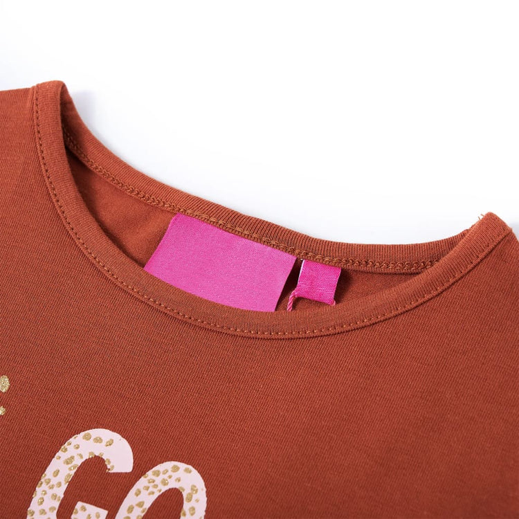 Vidaxl kindershirt met lange mouwen 116 cognackleurig