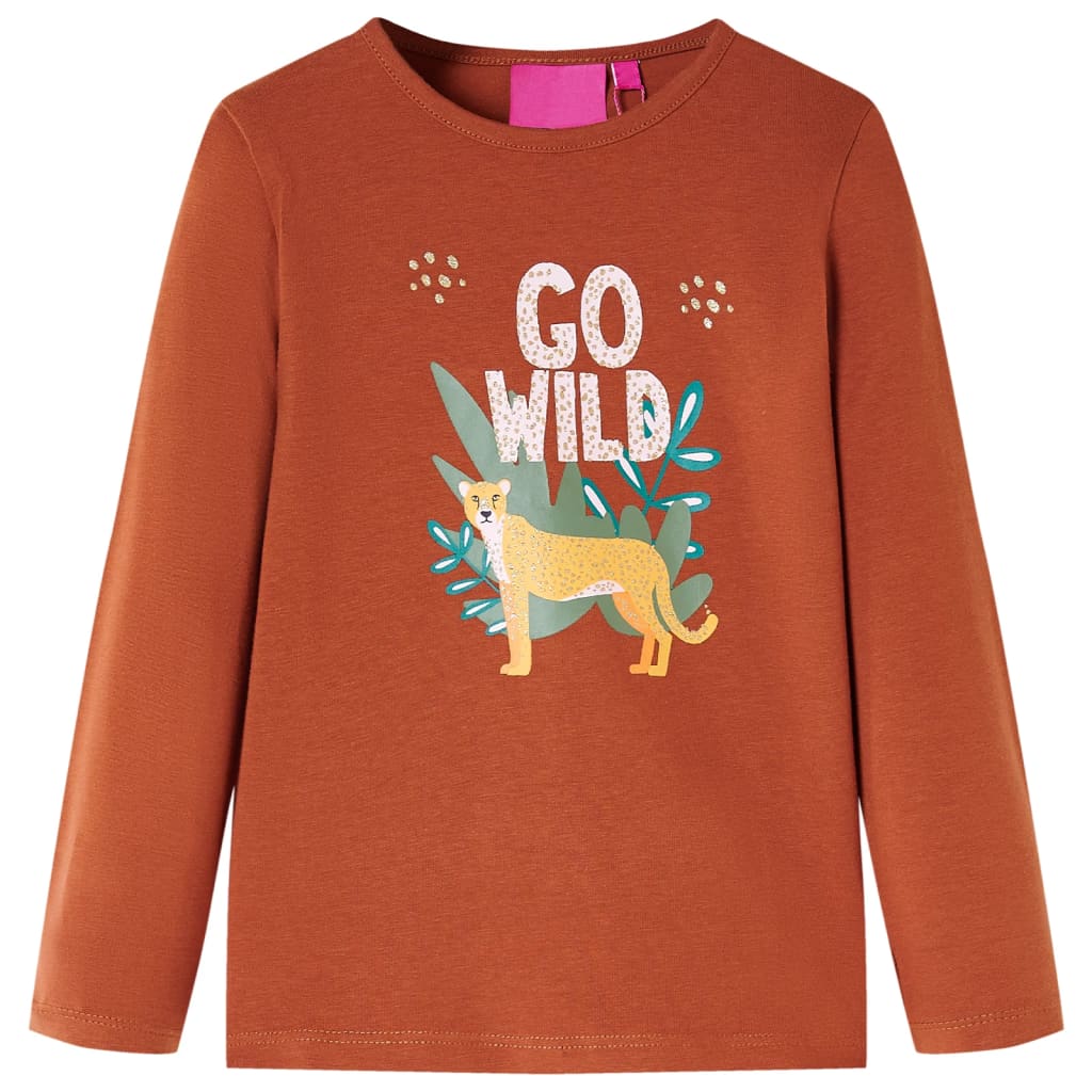 Vidaxl kindershirt met lange mouwen 140 cognackleurig
