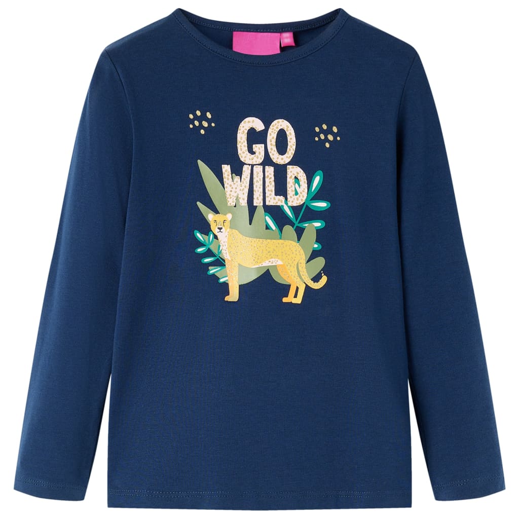 VidaXL Kindershirt met lange mouwen 140 marineblauw