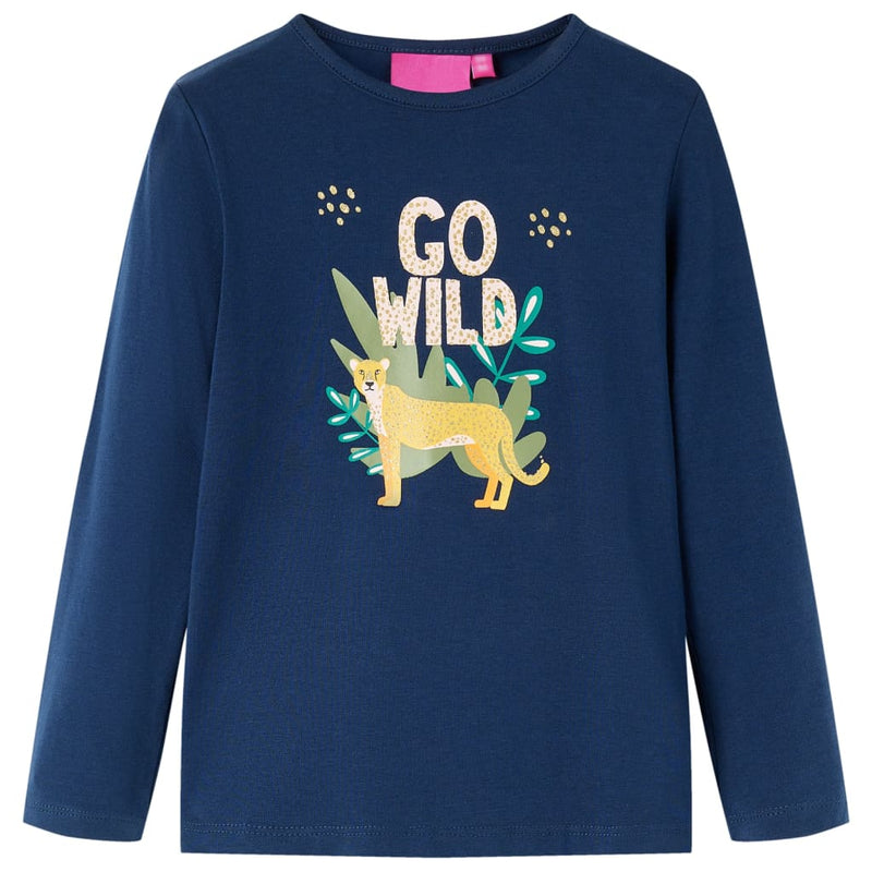 Vidaxl kindershirt met lange mouwen 140 marineblauw