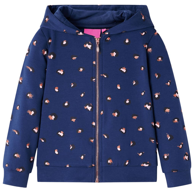 Vidaxl kindervest met capuchon 128 marineblauw