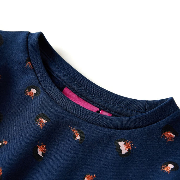 Vidaxl kinderjurk met lange mouwen 104 marineblauw