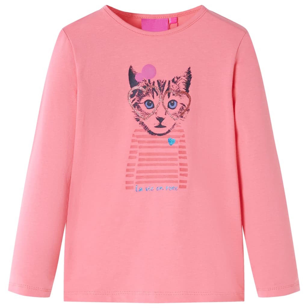Vidaxl kindershirt met lange mouwen 128 roze