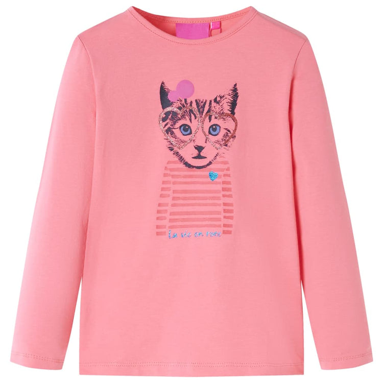 Vidaxl kindershirt met lange mouwen 128 roze