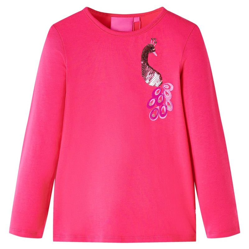 Vidaxl kindershirt met lange mouwen 128 felroze