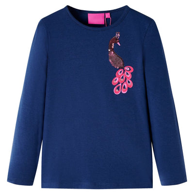 VidaXL Kindershirt met lange mouwen 104 marineblauw