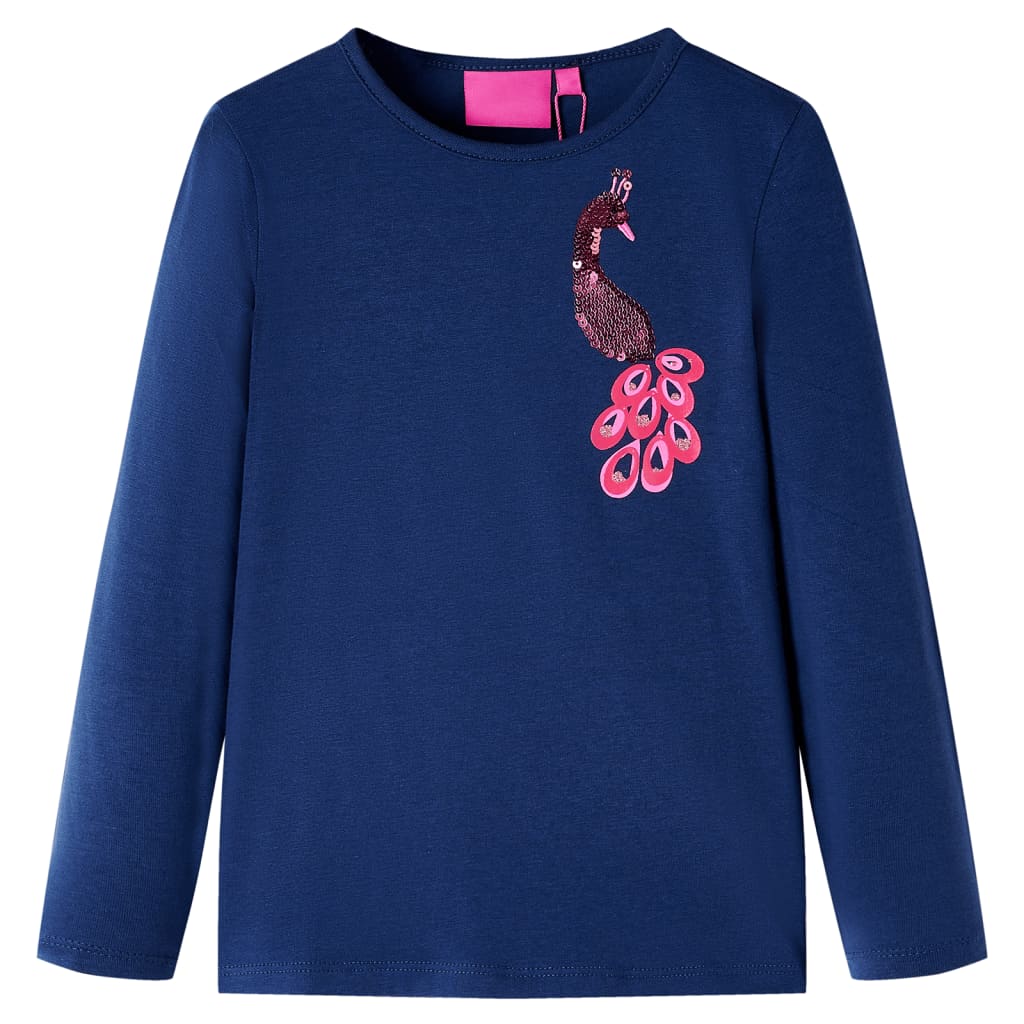 VidaXL Kindershirt met lange mouwen 116 marineblauw