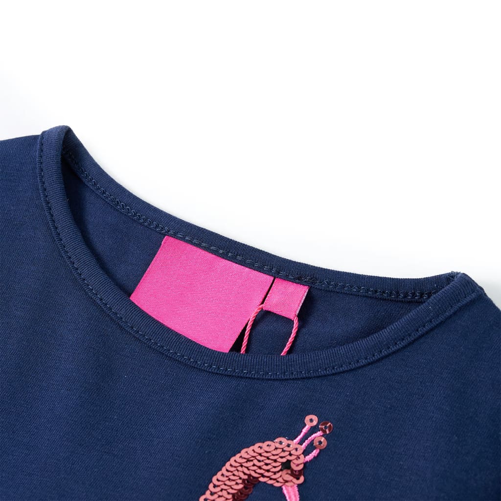 Vidaxl kindershirt met lange mouwen 128 marineblauw