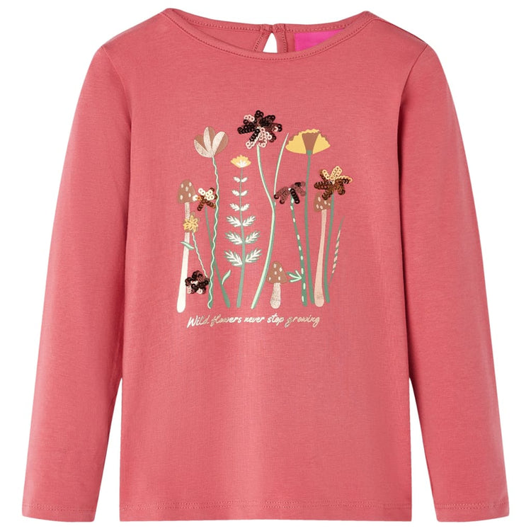 Vidaxl kindershirt met lange mouwen 128 oudroze