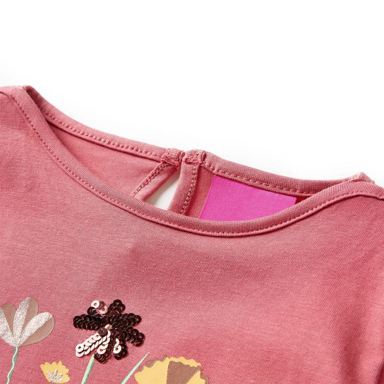 Vidaxl kindershirt met lange mouwen 128 oudroze