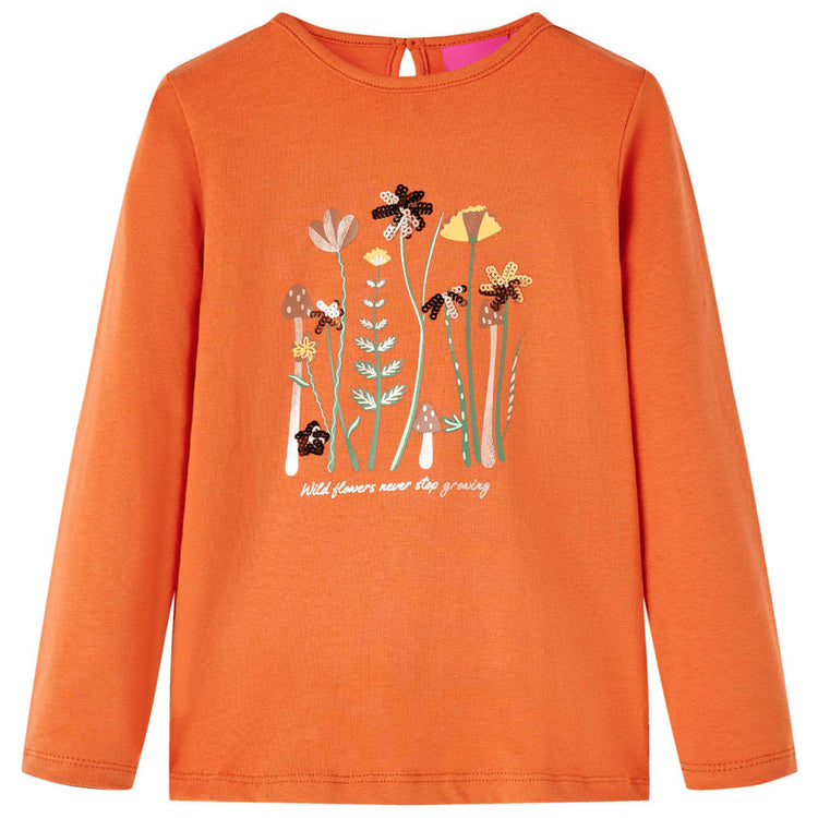 Vidaxl kindershirt met lange mouwen 92 oranjebruin