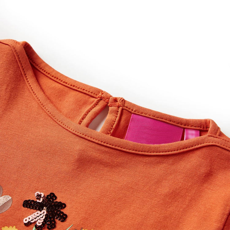 Vidaxl kindershirt met lange mouwen 92 oranjebruin