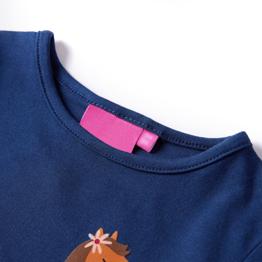 VidaXL Kindershirt met lange mouwen 104 marineblauw