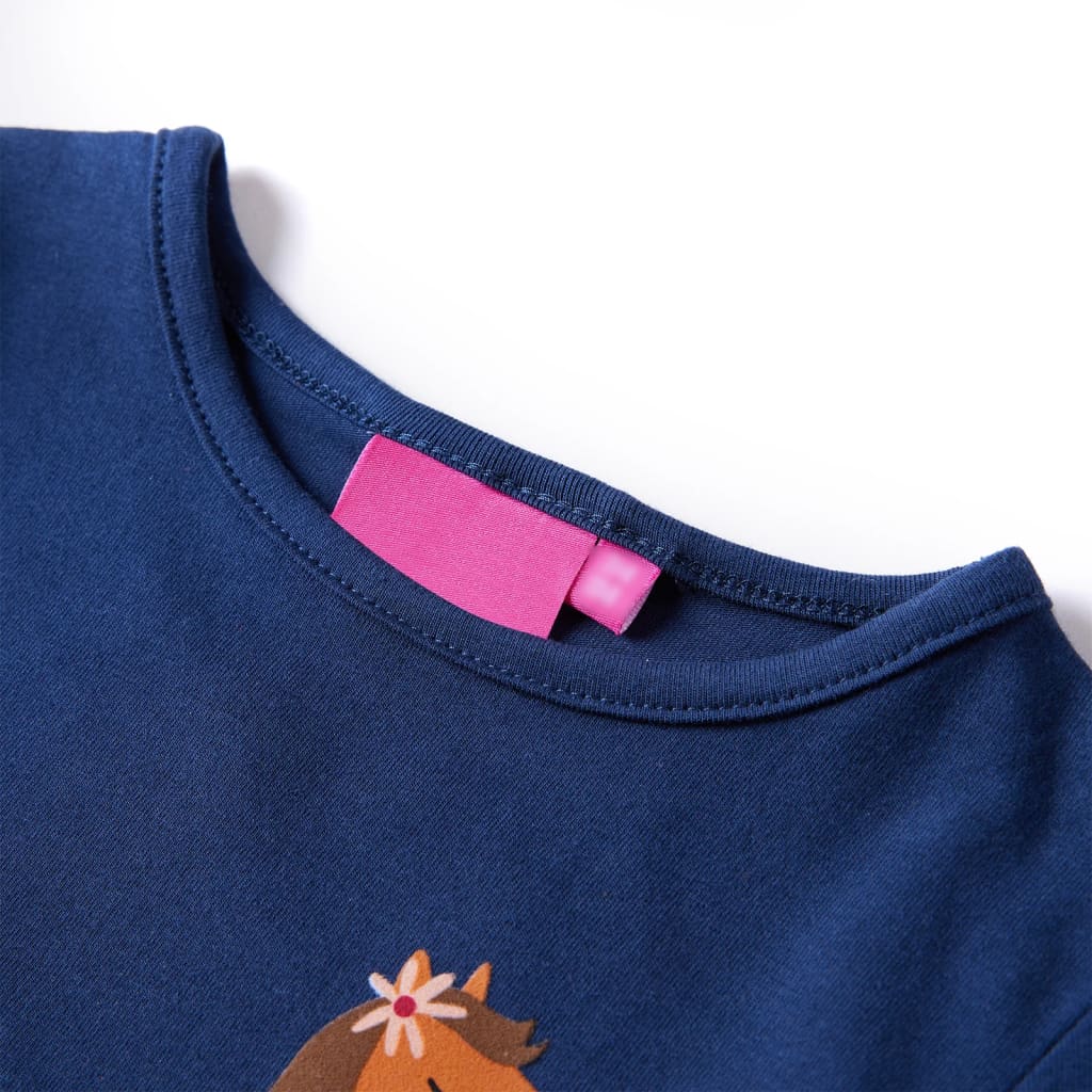 VidaXL Kindershirt met lange mouwen 128 marineblauw