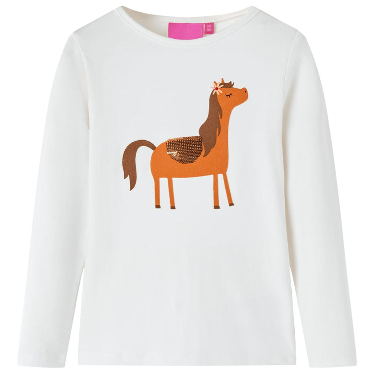 VidaXL Kindershirt met lange mouwen 92 ecrukleurig
