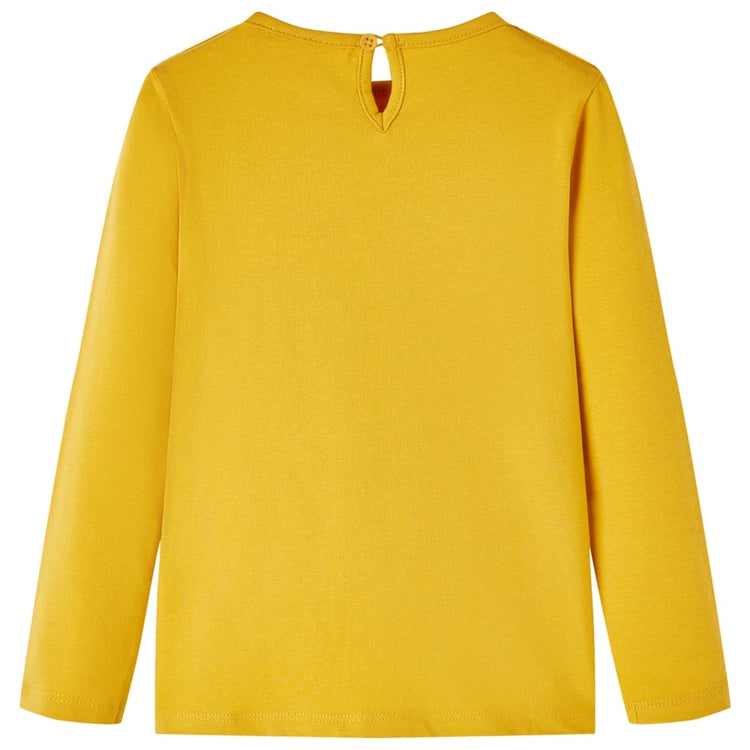 Vidaxl kindershirt met lange mouwen 104 donker okerkleurig
