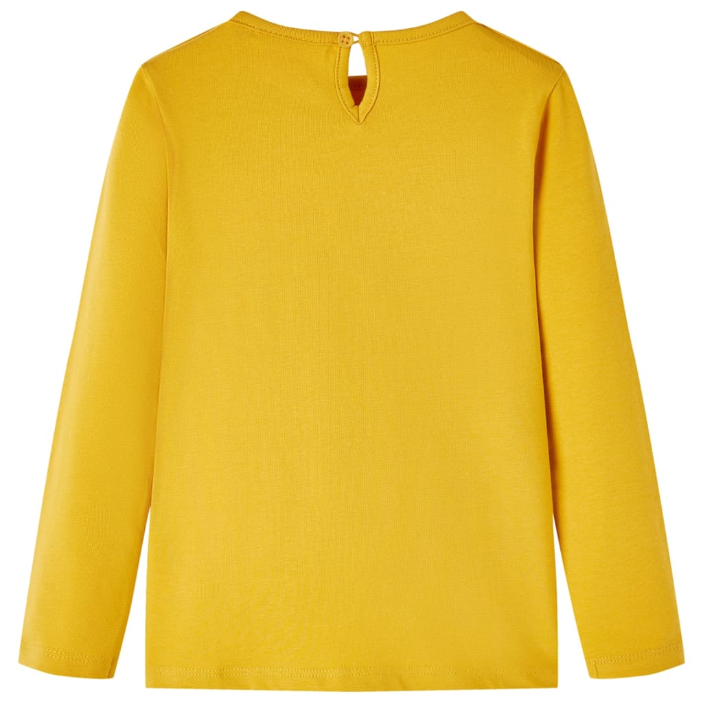 Vidaxl kindershirt met lange mouwen 116 donker okerkleurig